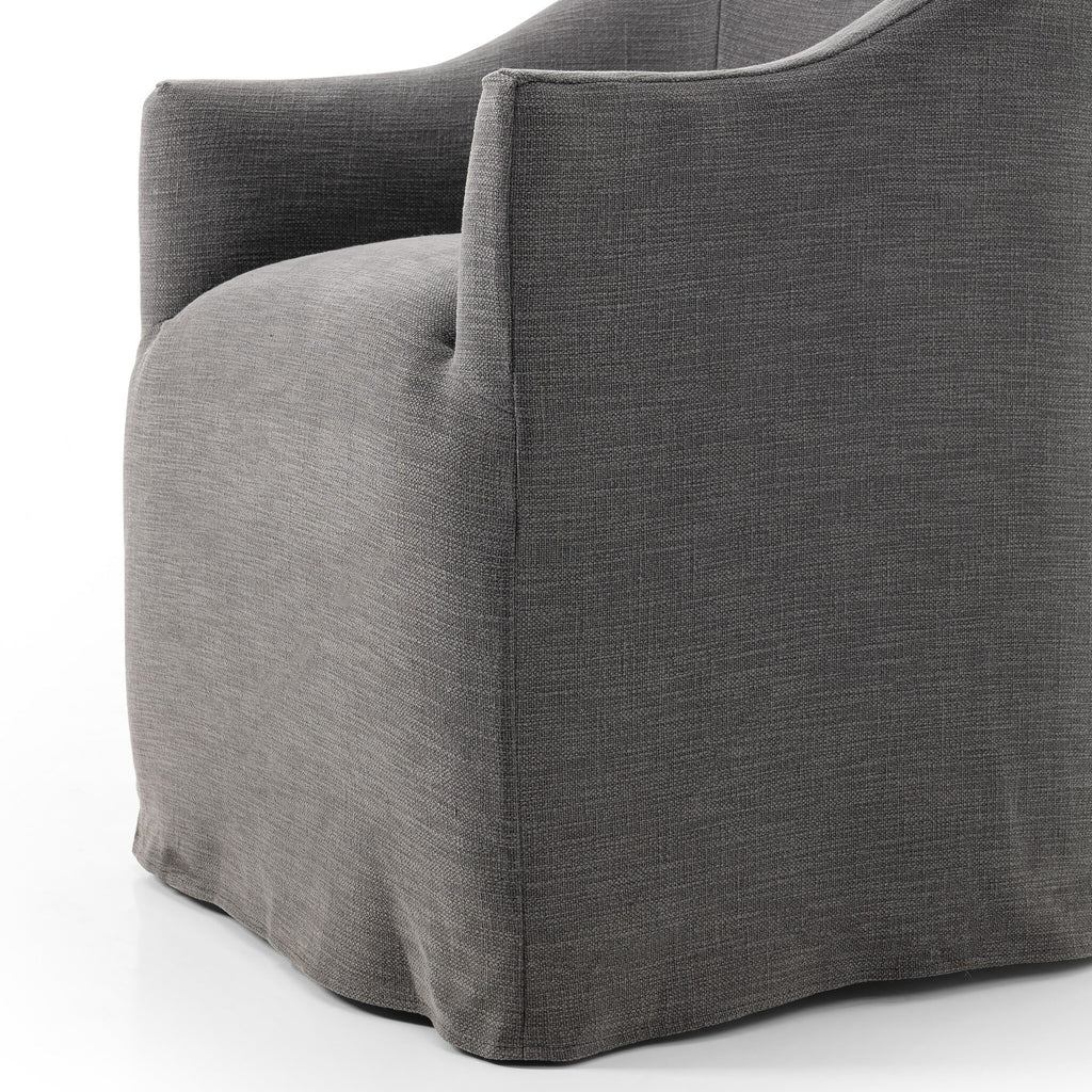 Cove Dining Chair With Casters - Bergamo Charcoal
