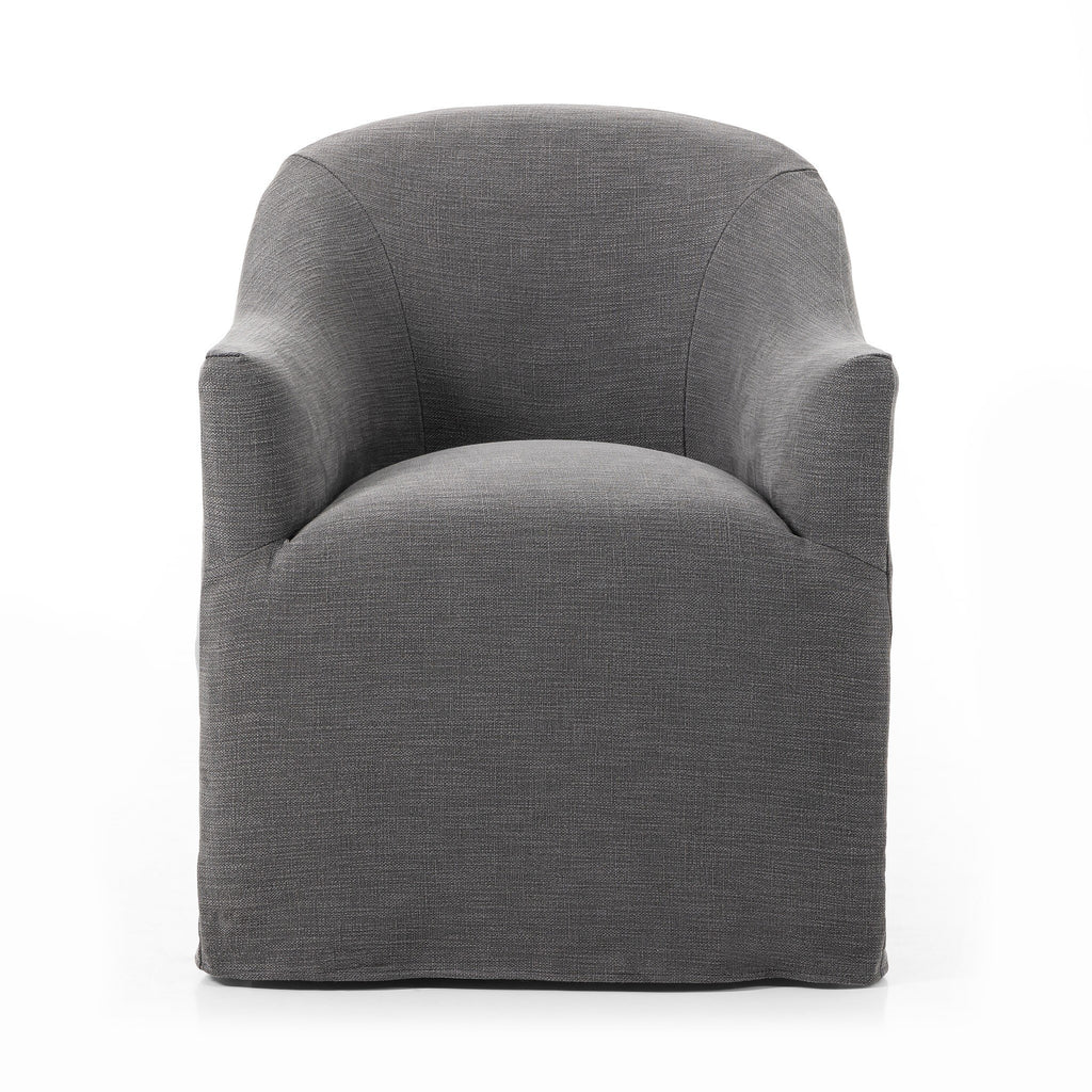 Cove Dining Chair With Casters - Bergamo Charcoal
