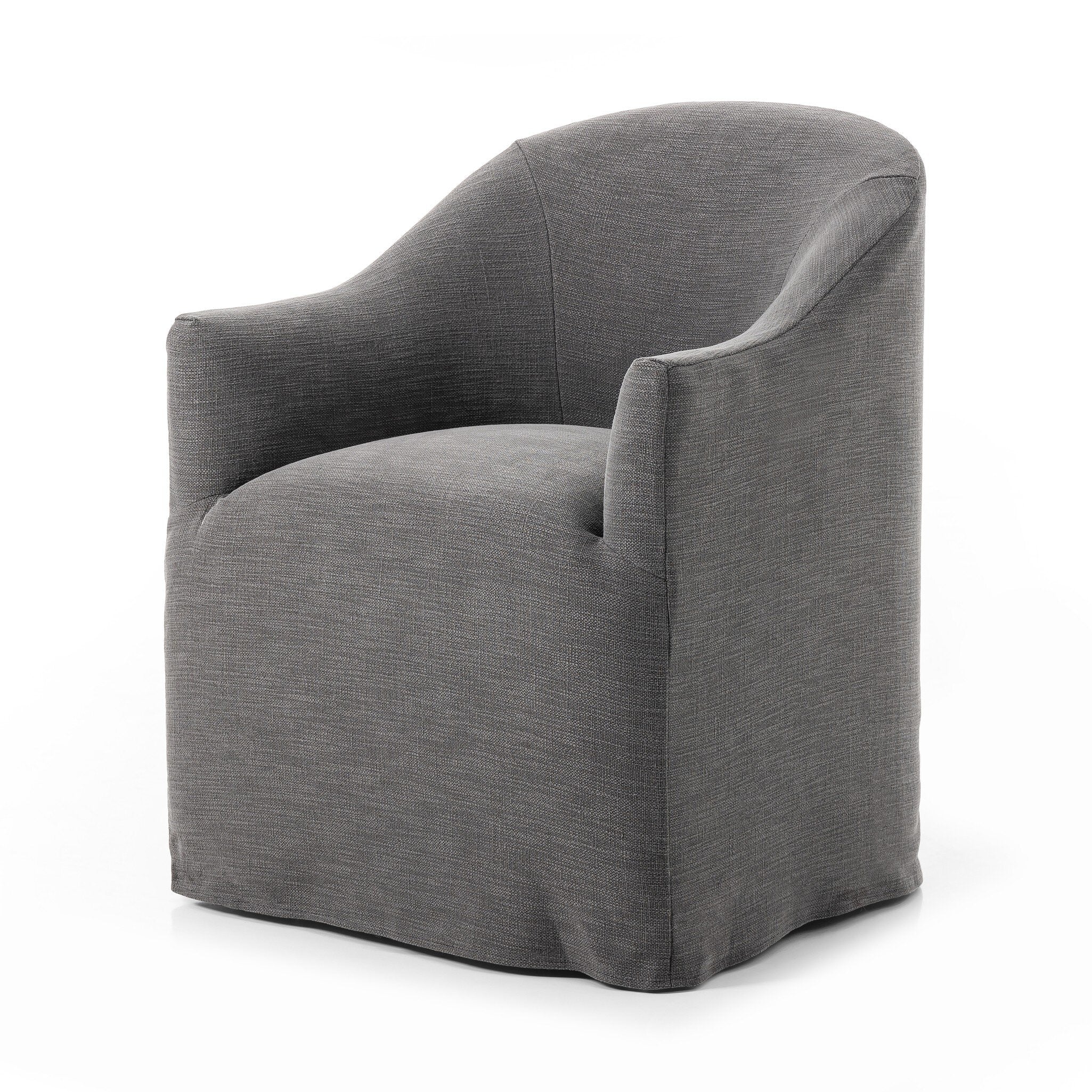 Cove Dining Chair With Casters - Bergamo Charcoal