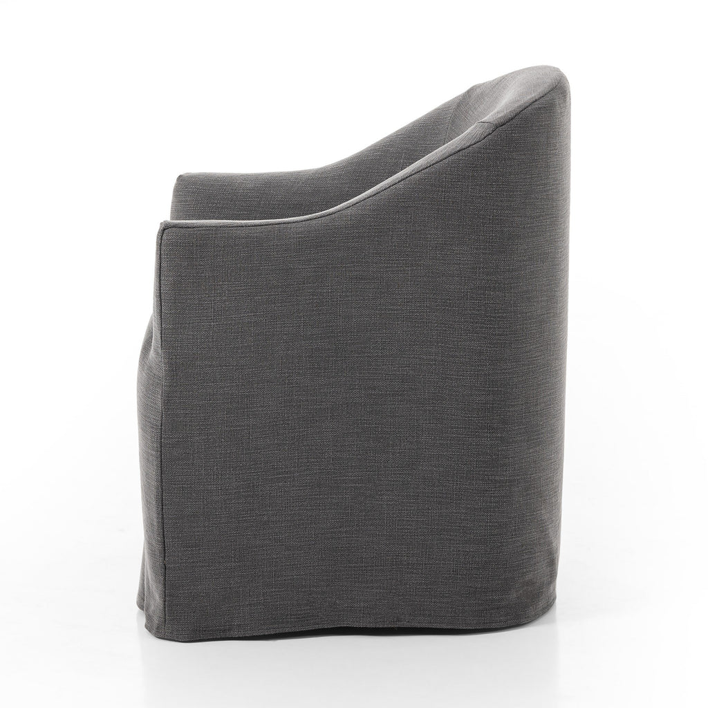 Cove Dining Chair With Casters - Bergamo Charcoal
