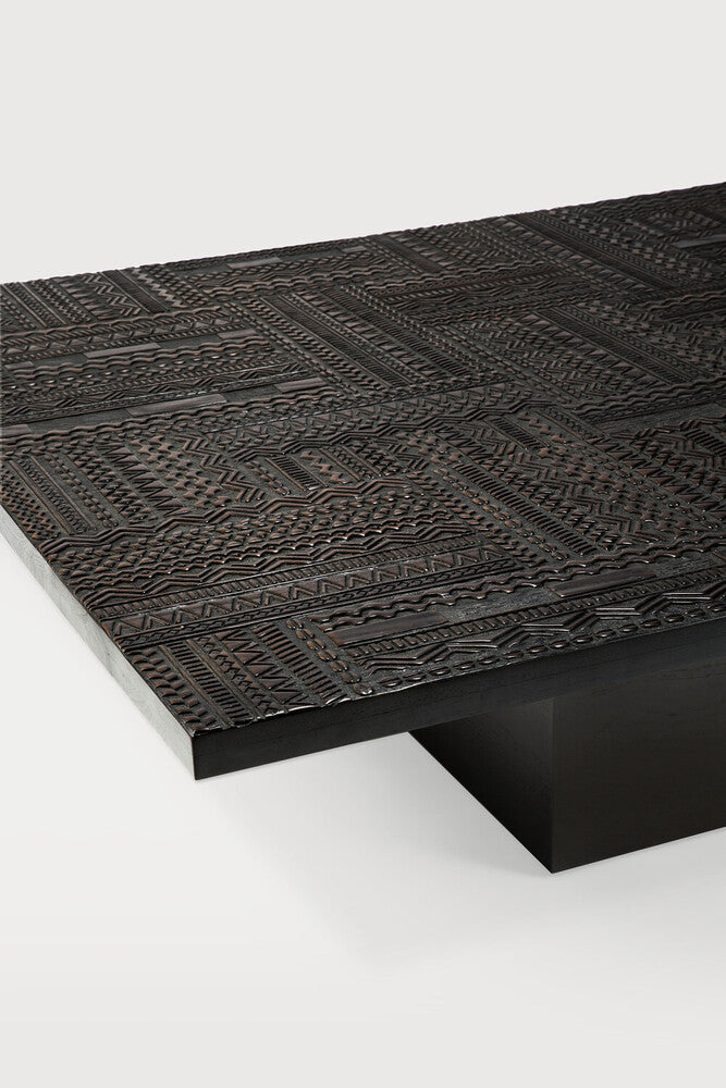 Tabwa Coffee Table | Varnished Teak | Off Black | Rectangular