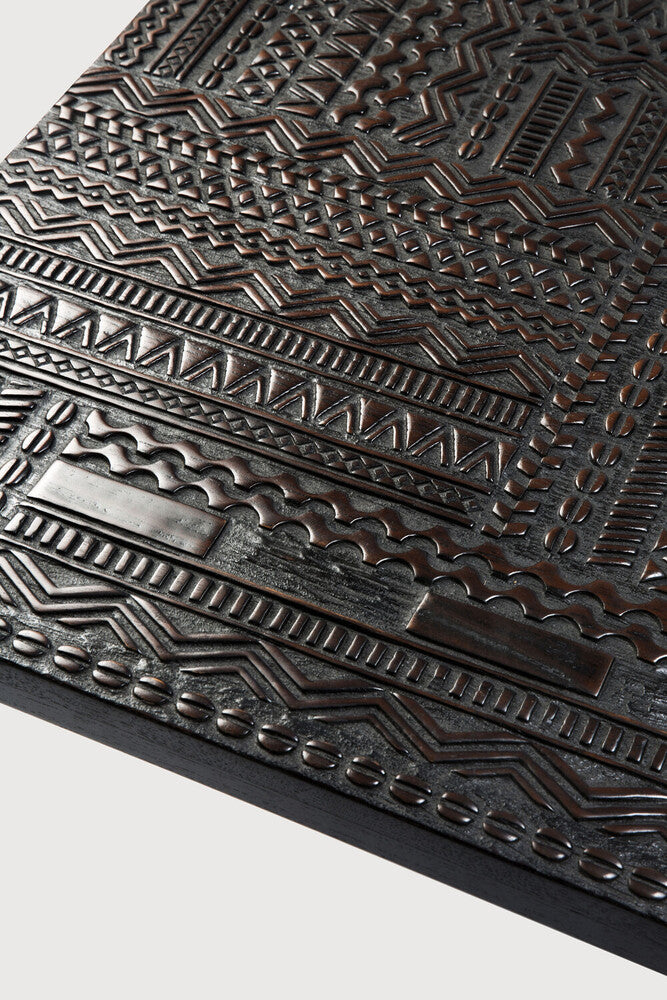 Tabwa Coffee Table | Varnished Teak | Off Black | Rectangular