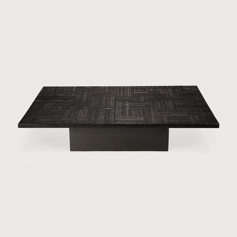 Tabwa Coffee Table | Varnished Teak | Off Black | Rectangular