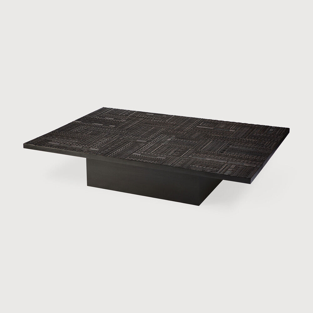 Tabwa Coffee Table | Varnished Teak | Off Black | Rectangular