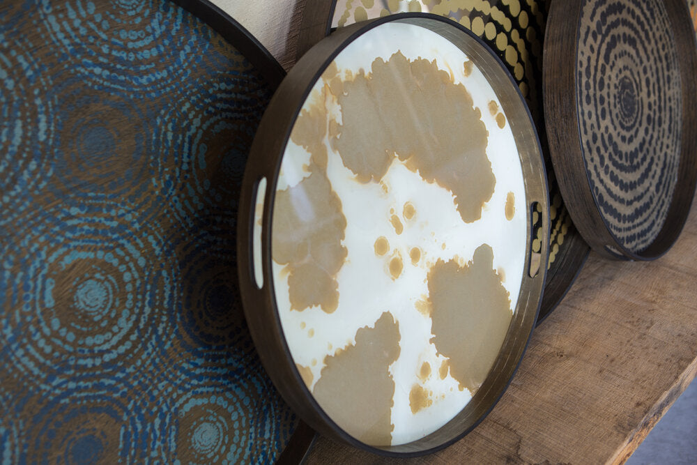 Organic Tray | Glass | Mist Gold | Round | S