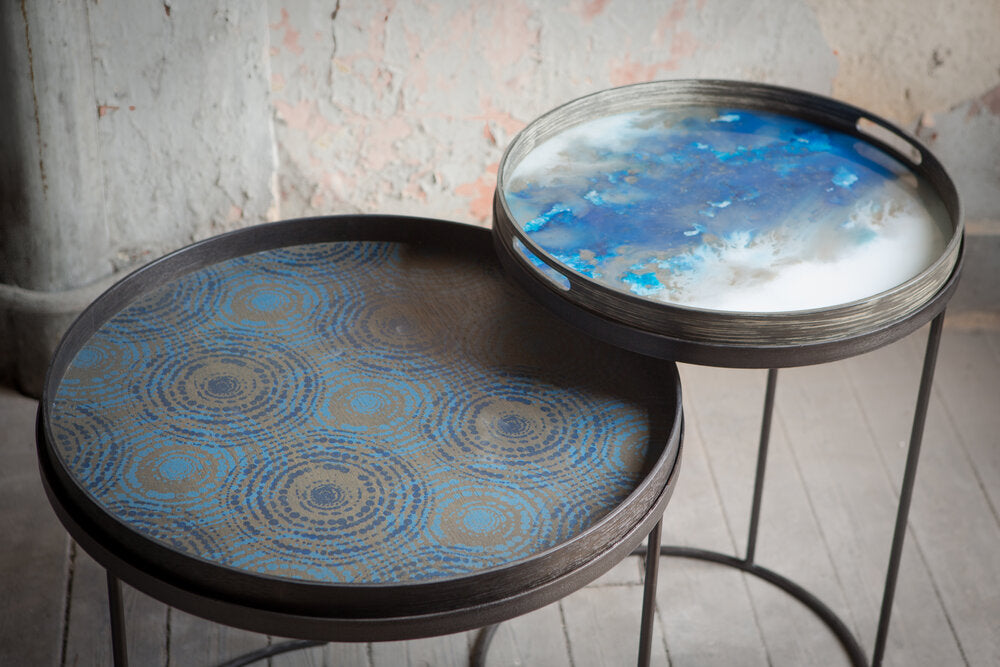 Organic Tray | Glass | Blue Mist | Round | S