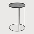 Tray Side Table | Varnished Wood | Black | Round | S | Tray Not Included