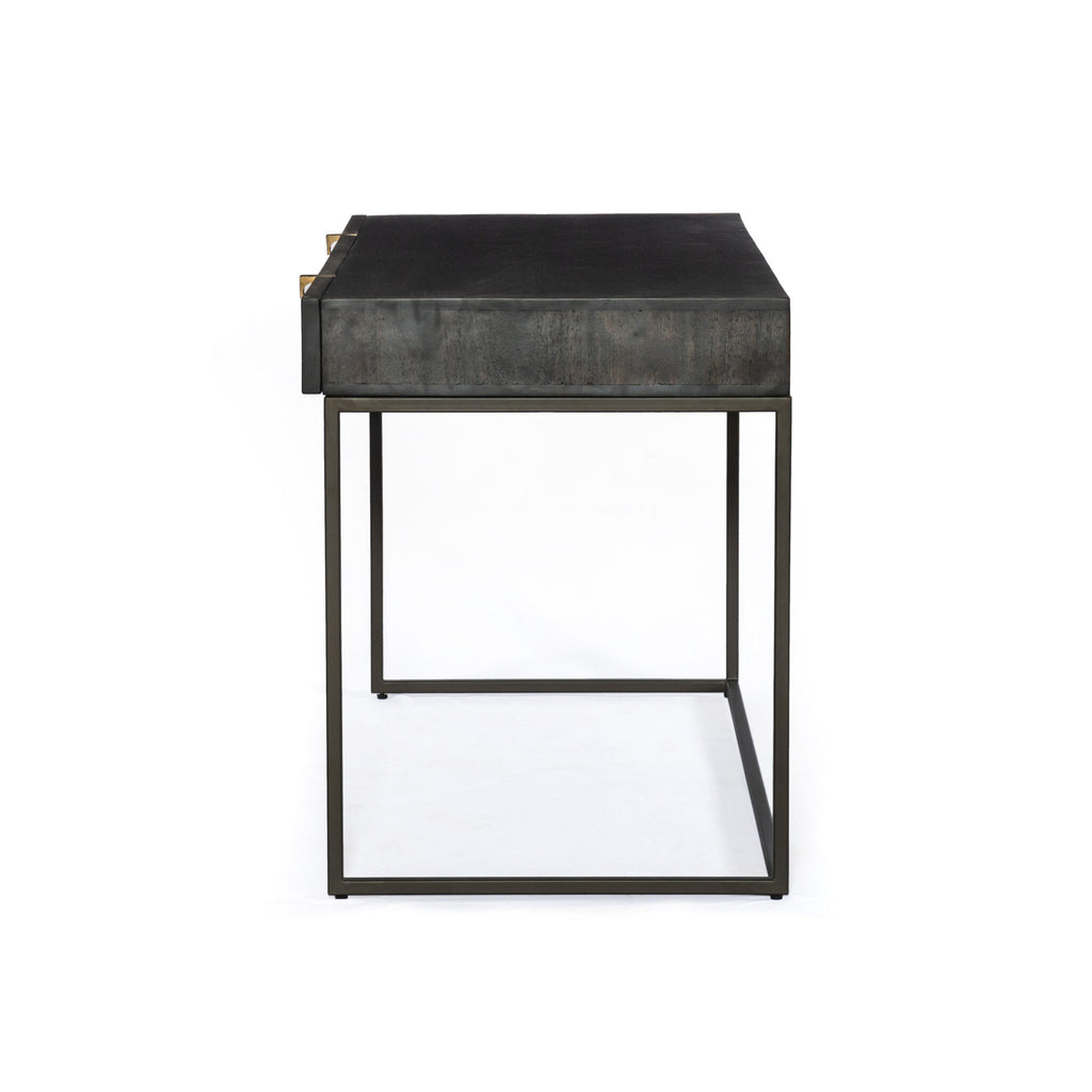 Kelby Writing Desk - Carved Vintage Brown