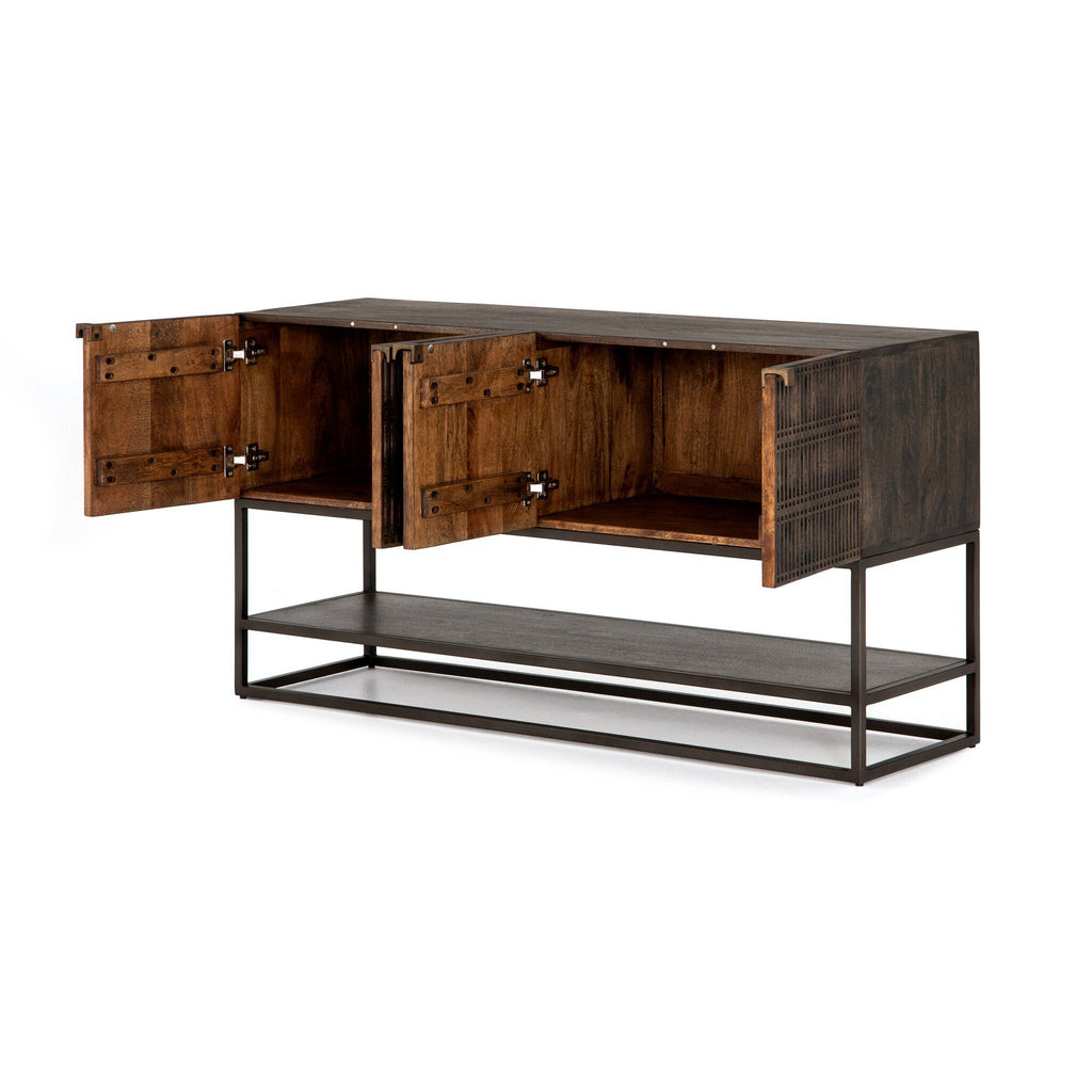 Kelby Small Media Console - Vintage Brown