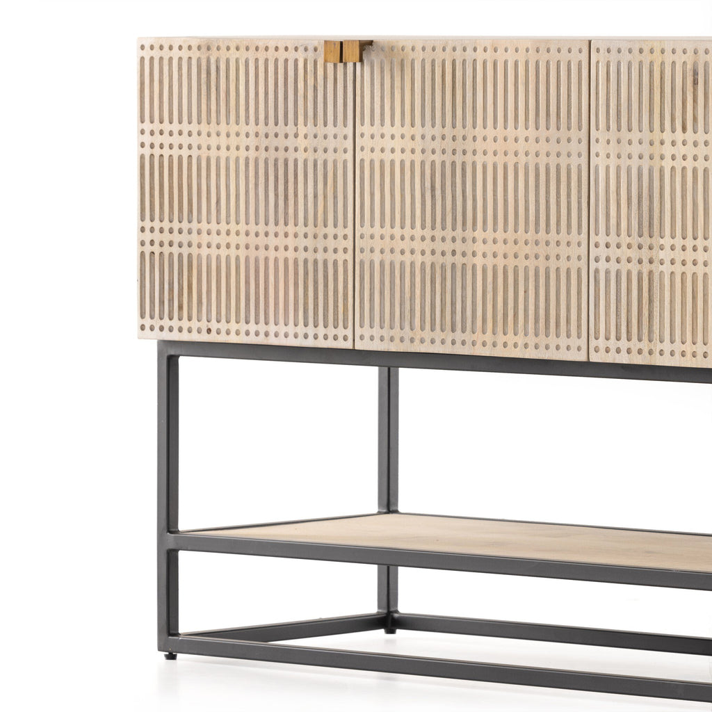 Kelby Small Media Console - Light Wash Mango