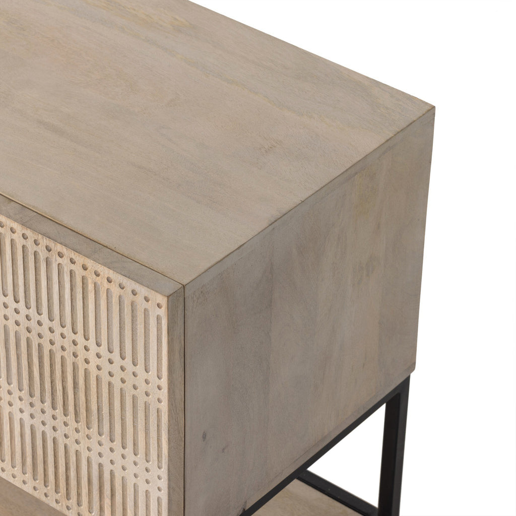 Kelby Small Media Console - Light Wash Mango