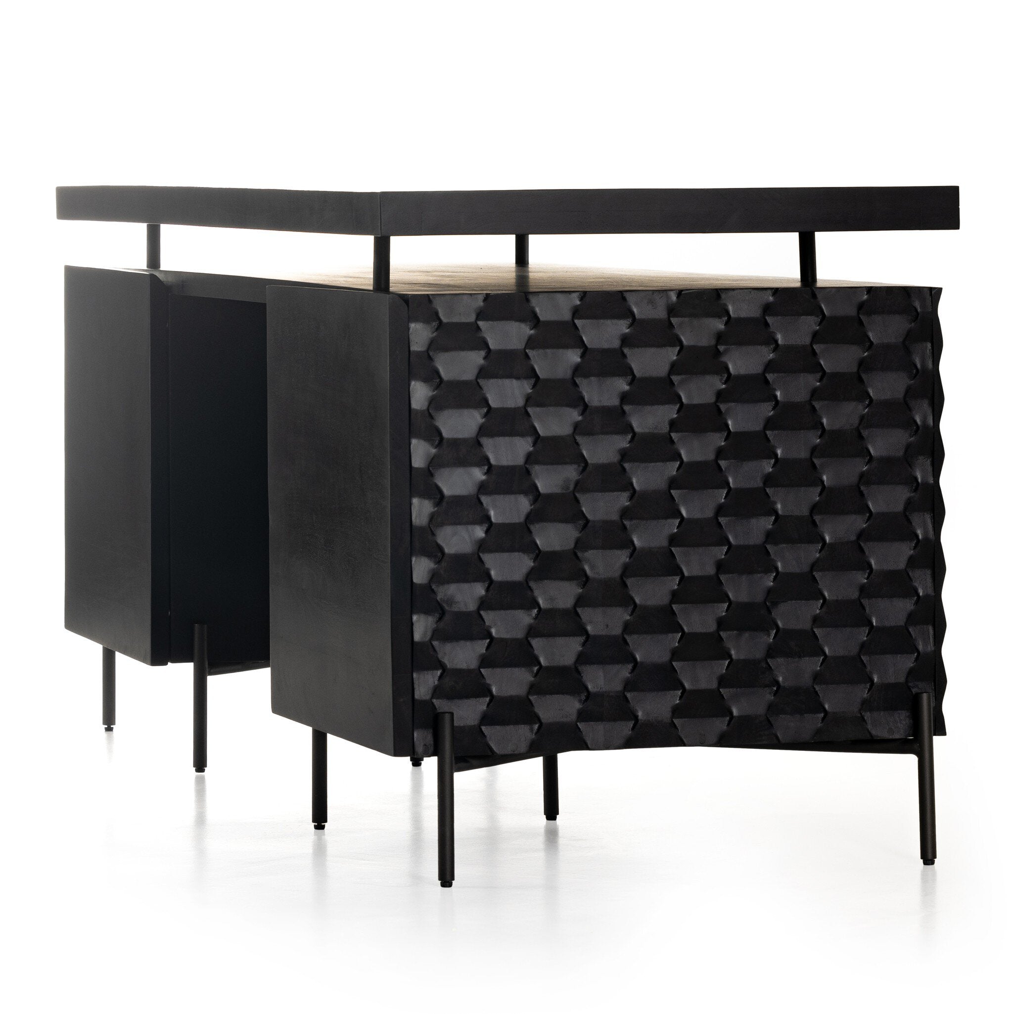 Raffael Desk - Carved Black Wash