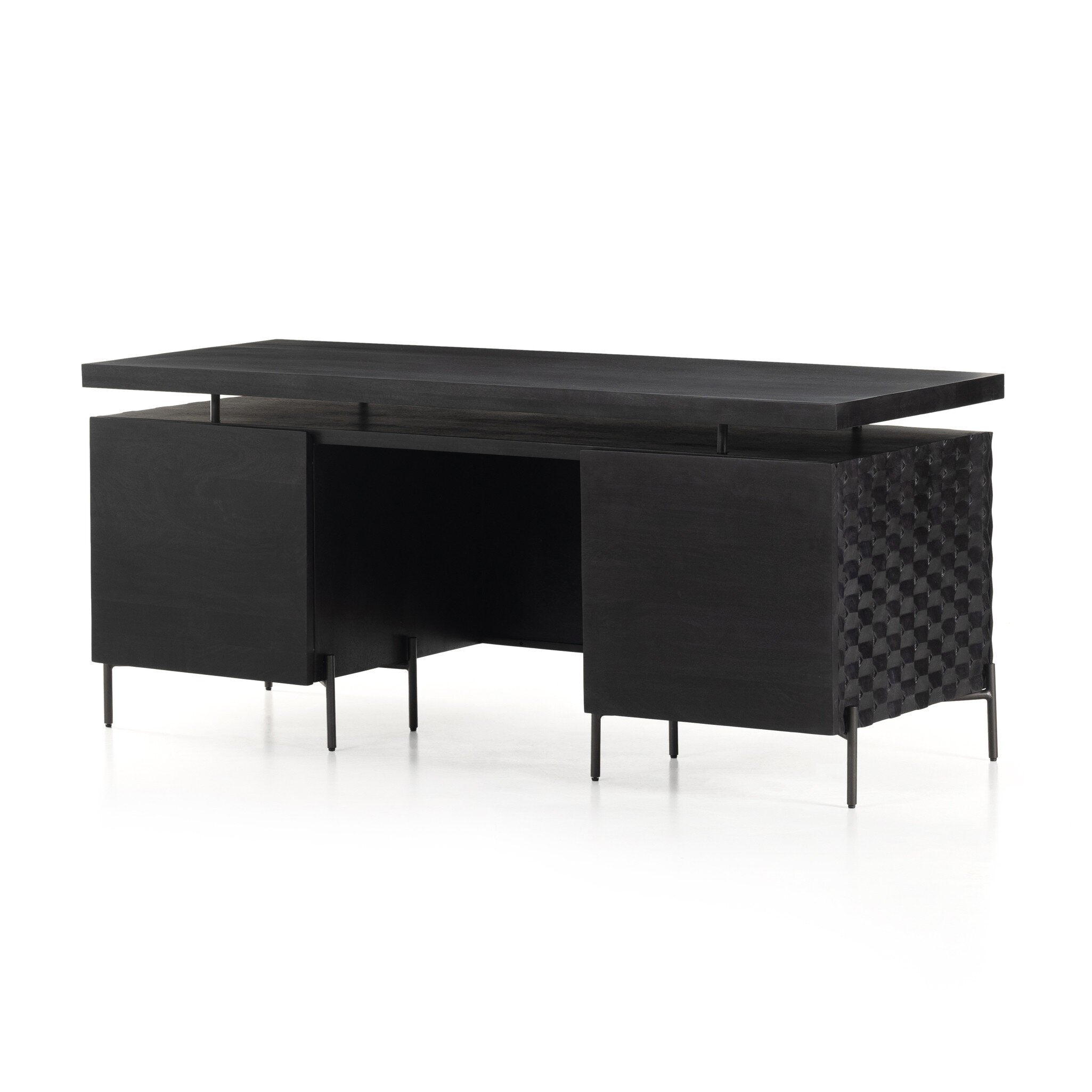 Raffael Desk - Carved Black Wash