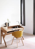 Origami Desk | Oak | Cream | 5 Drawers | Rectangular