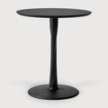 Torsion Dining Table | Varnished Oak | Black | Round | 28" X 28"