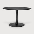 Torsion Dining Table | Varnished Oak | Black | Round | 50" X 50"