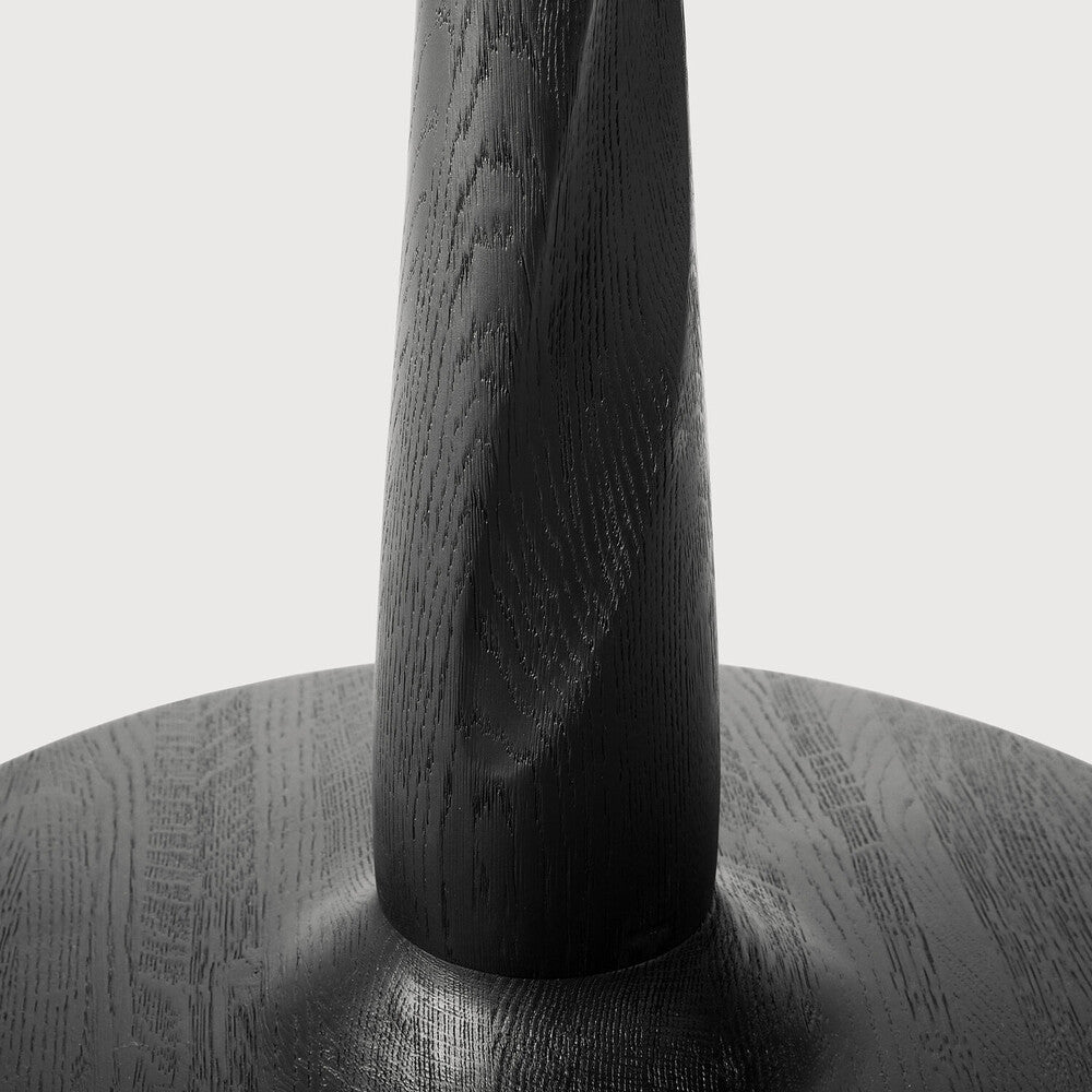 Torsion Dining Table | Varnished Oak | Black | Round | 35" X 35"