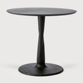 Torsion Dining Table | Varnished Oak | Black | Round | 35" X 35"