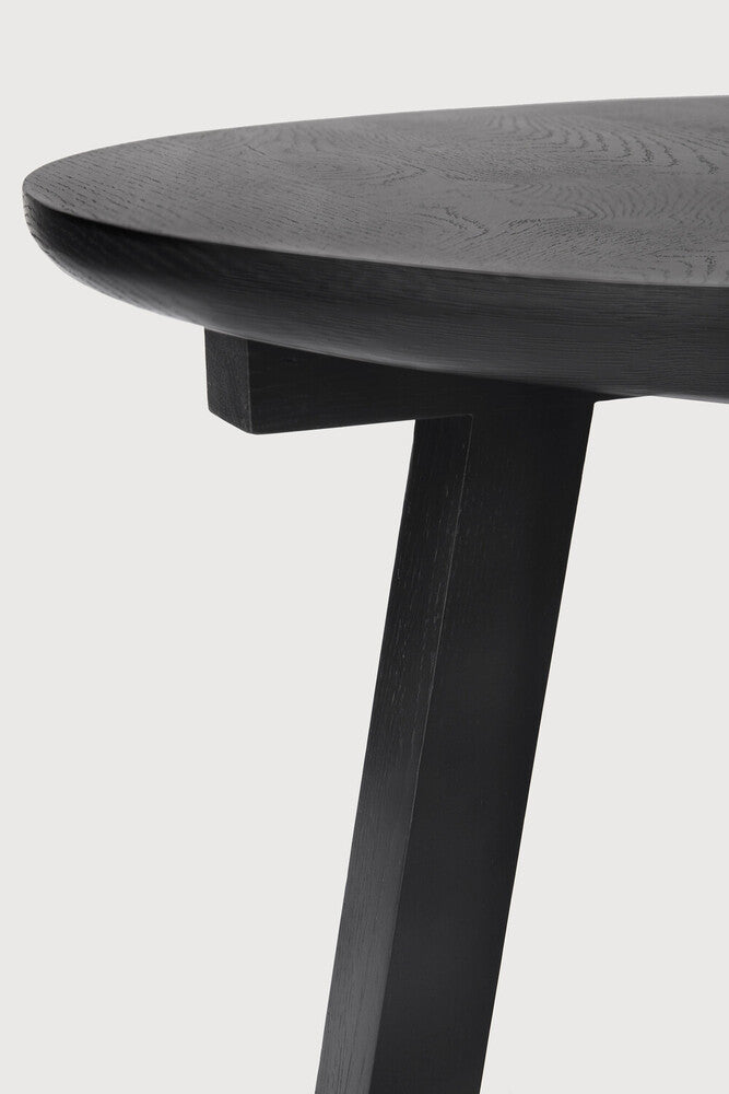 Tripod Side Table | Varnished Oak | Black | Round