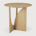 Geometric Side Table | Varnished Oak | Round