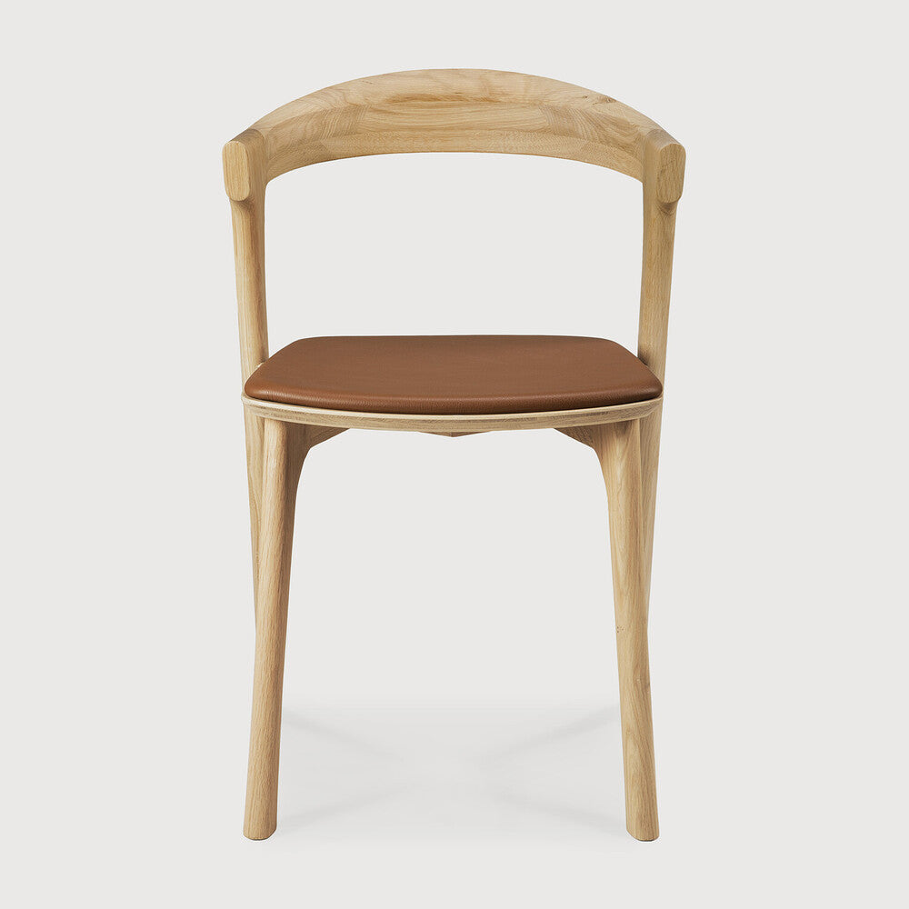Bok Dining Chair | Varnished Oak | Cognac Leather