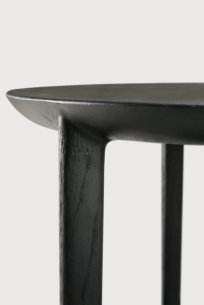 Bok Side Table | Varnished Oak | Black | Round