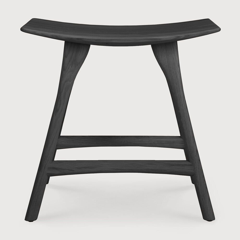 Osso Stool | Varnished Oak | Black