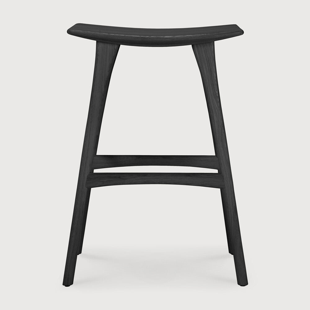 Osso Bar Stool | Varnished Oak | Black