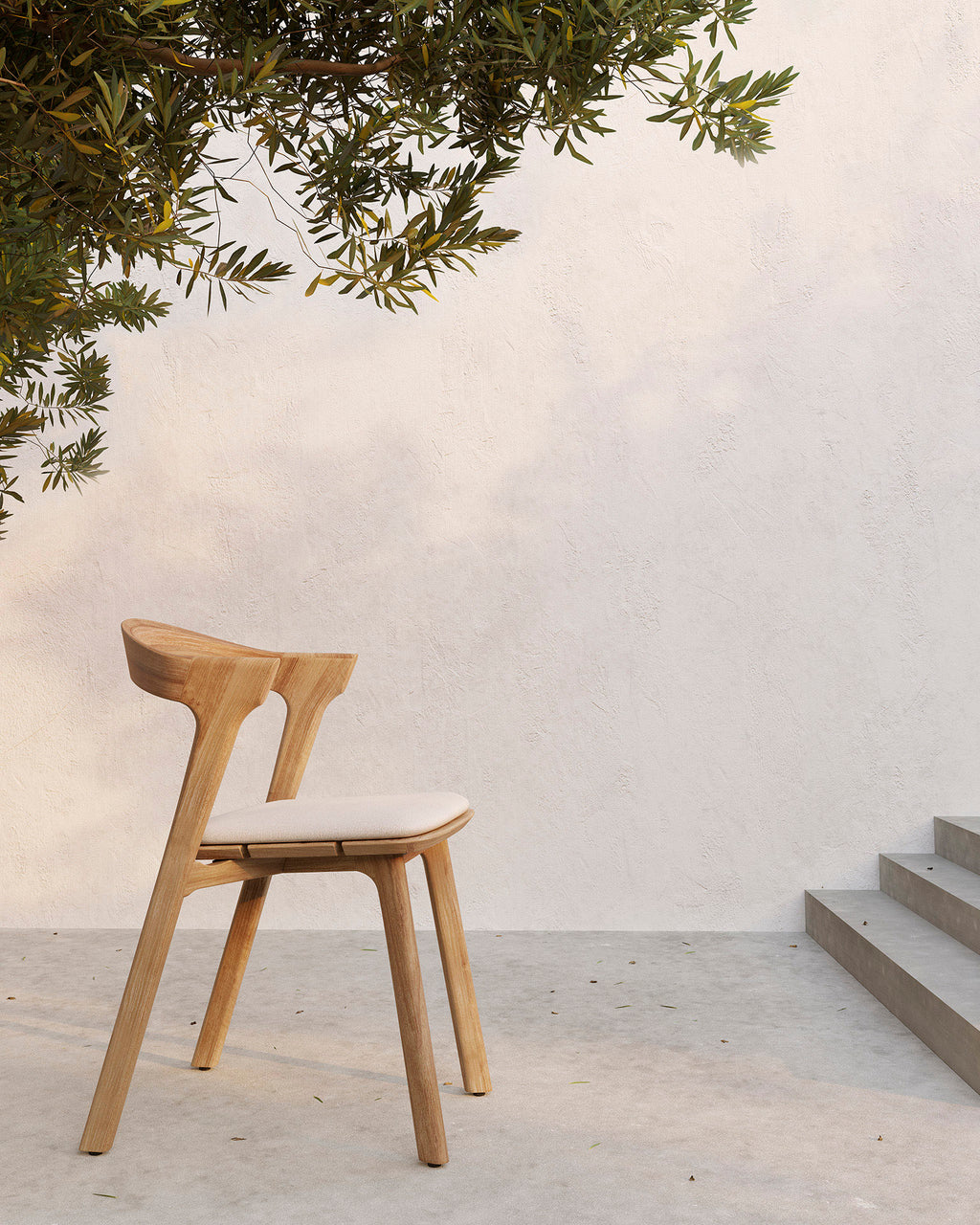 Bok Outdoor Dining Chair | Teak | Off White Fabric