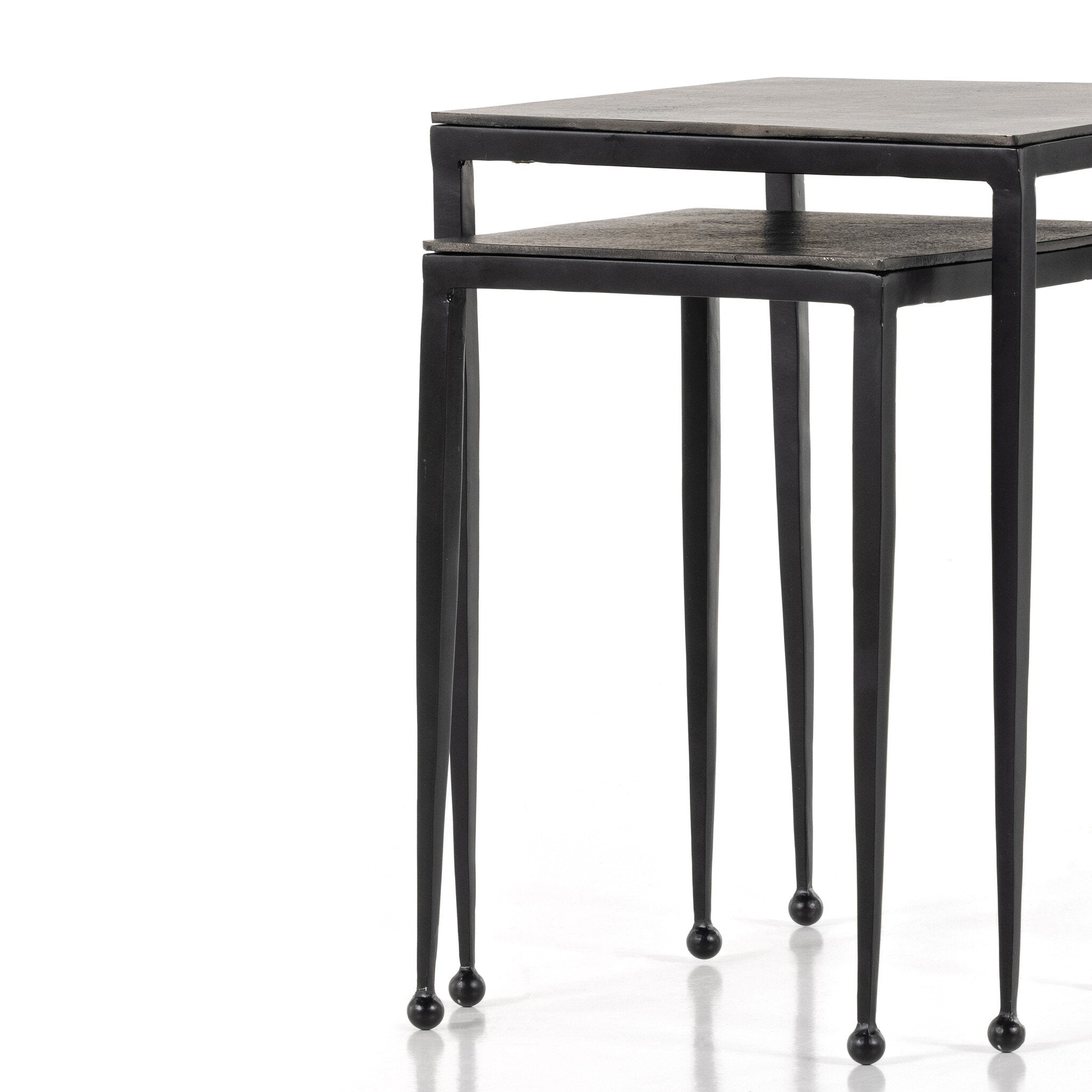 Dalston Nesting End Table Set - Raw Black