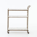 Felix Rectangular Bar Cart - Antique Brass