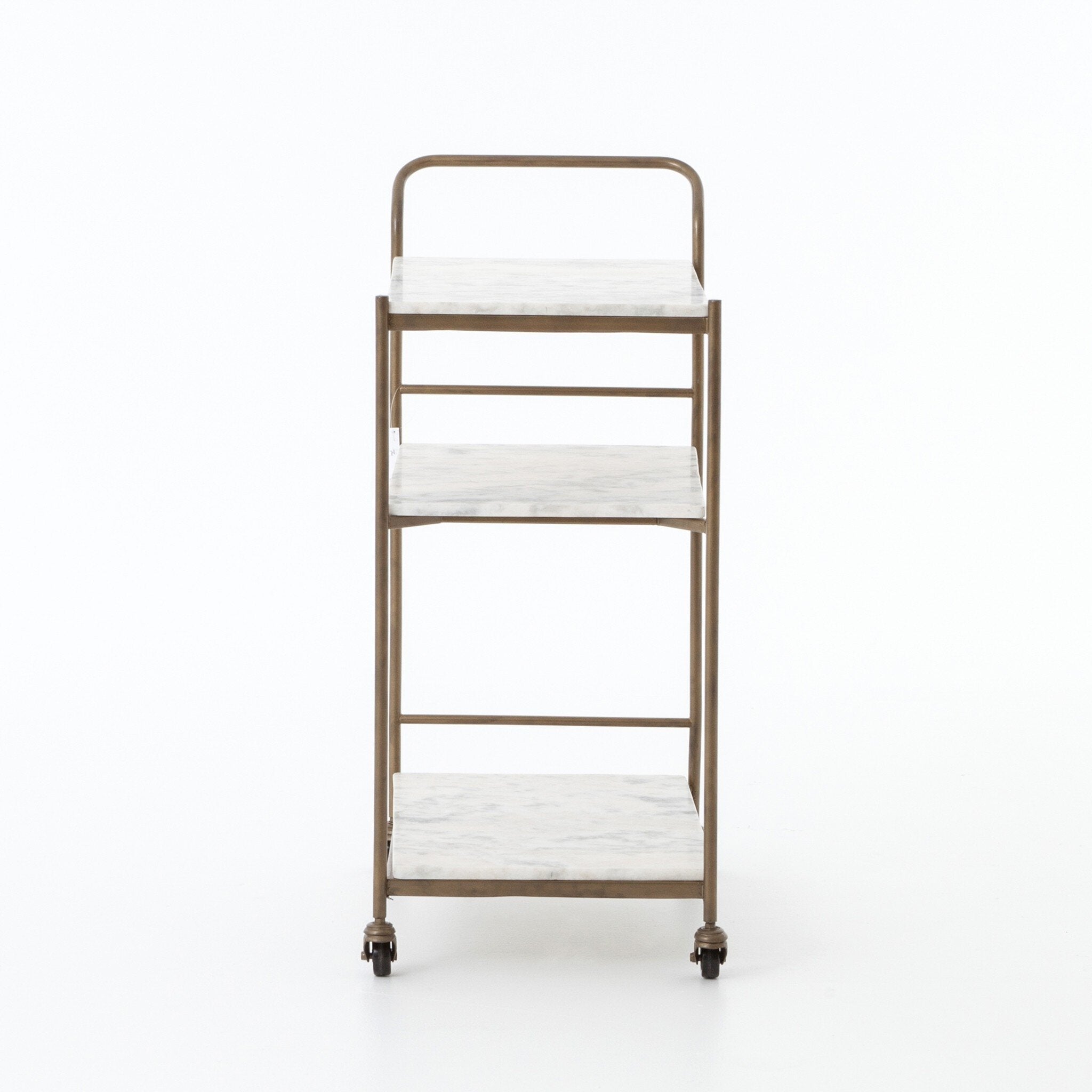 Felix Rectangular Bar Cart - Antique Brass
