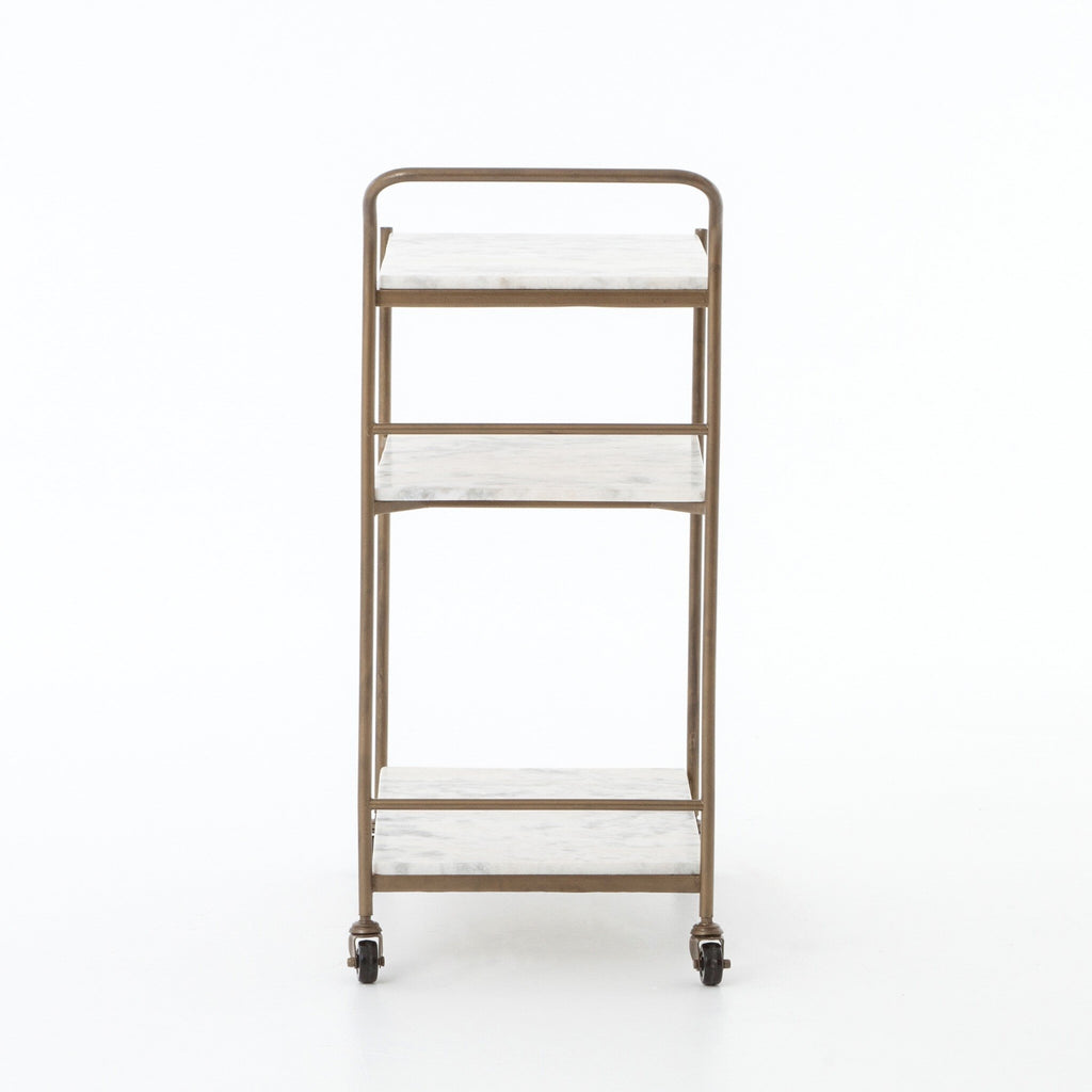 Felix Rectangular Bar Cart - Antique Brass