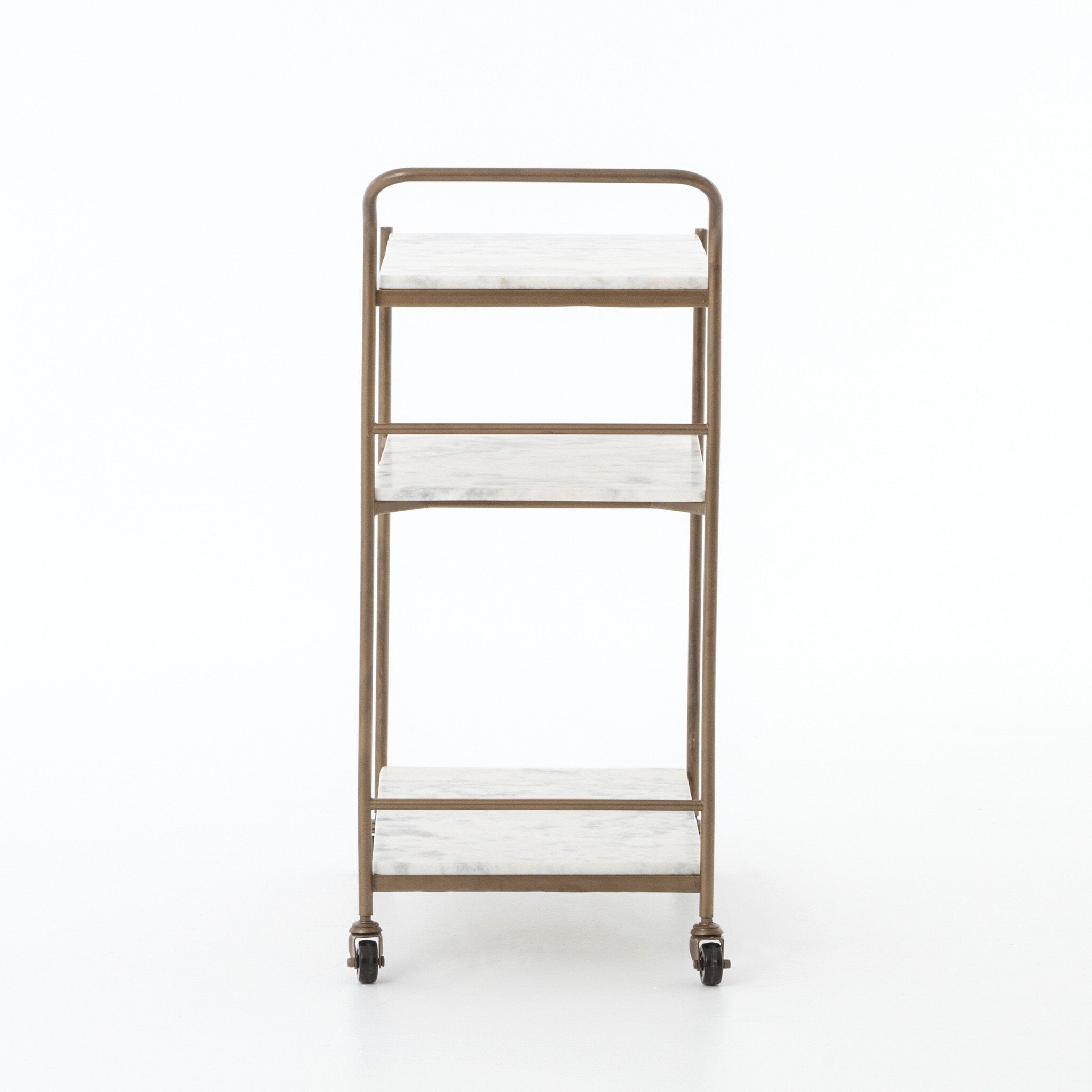 Felix Rectangular Bar Cart - Antique Brass
