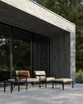 Jack Outdoor Lounge Chair | Varnished Teak | Black | Natural Fabric