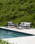 Jack Outdoor Sofa Frame | Varnished Teak | Black | 2+ Seater