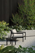 Jack Outdoor Lounge Chair | Varnished Teak | Black | Off White Fabric