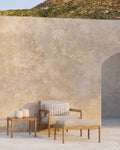 Jack Outdoor Footstool | Teak | Natural Fabric