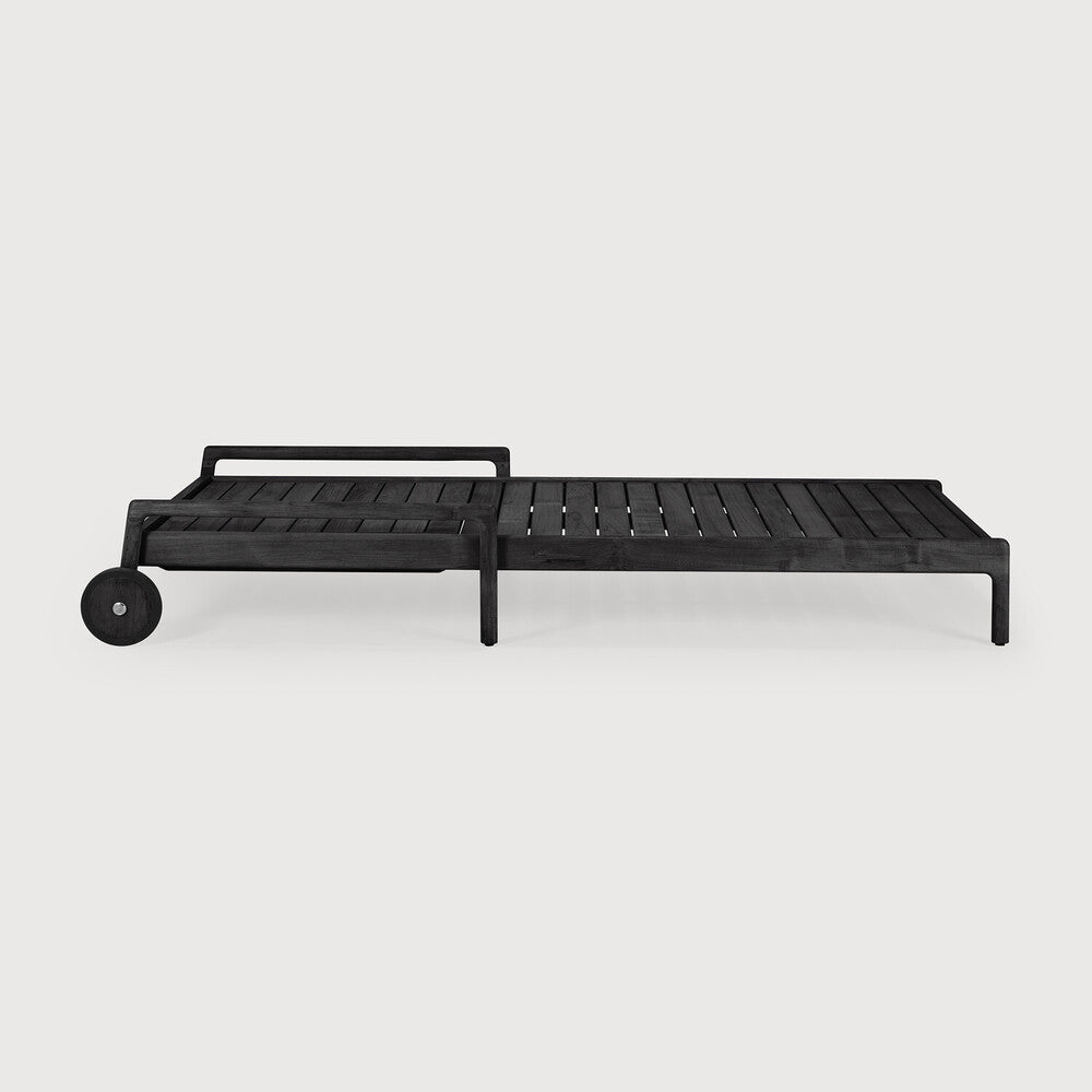 Jack Outdoor Adjustable Lounger Frame | Varnished Teak | Black