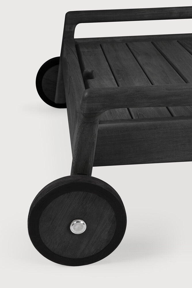 Jack Outdoor Adjustable Lounger Frame | Varnished Teak | Black