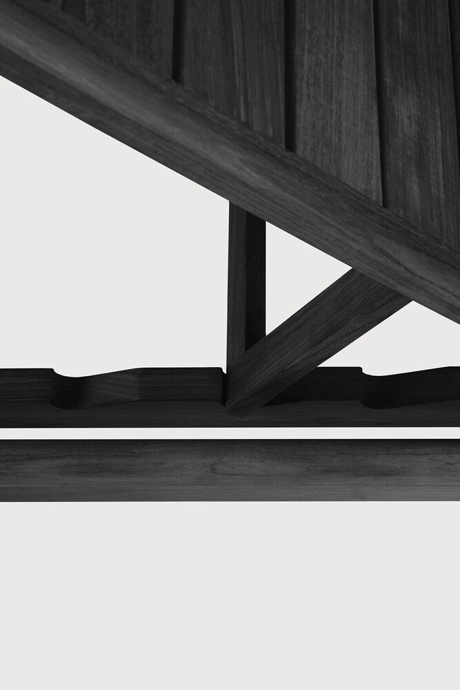 Jack Outdoor Adjustable Lounger Frame | Varnished Teak | Black
