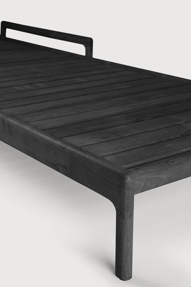 Jack Outdoor Adjustable Lounger Frame | Varnished Teak | Black