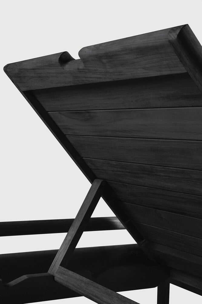 Jack Outdoor Adjustable Lounger Frame | Varnished Teak | Black
