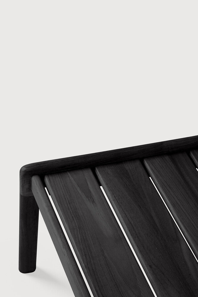 Jack Outdoor Side Table | Varnished Teak | Black | Square