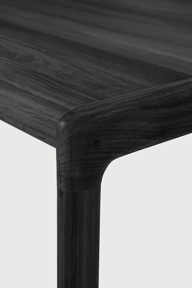 Jack Outdoor Side Table | Varnished Teak | Black | Square