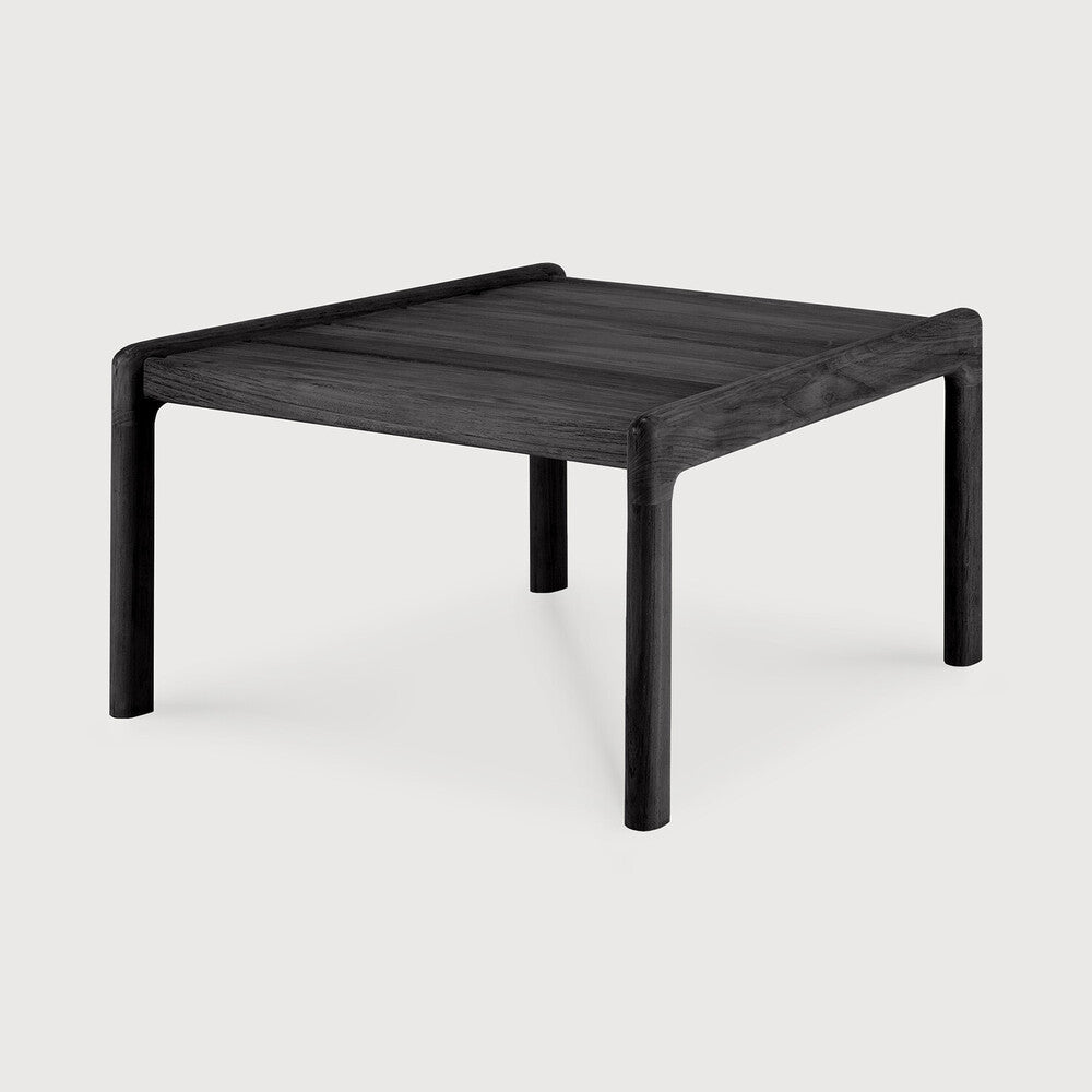 Jack Outdoor Side Table | Varnished Teak | Black | Square