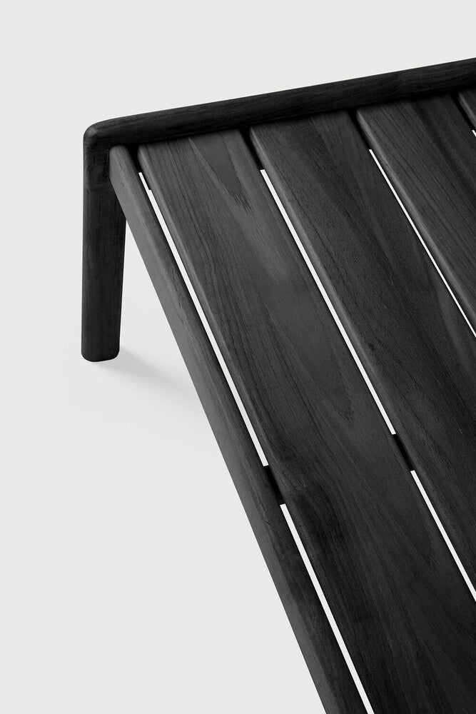 Jack Outdoor Coffee Table | Varnished Teak | Black | Rectangular | 59" X 26"