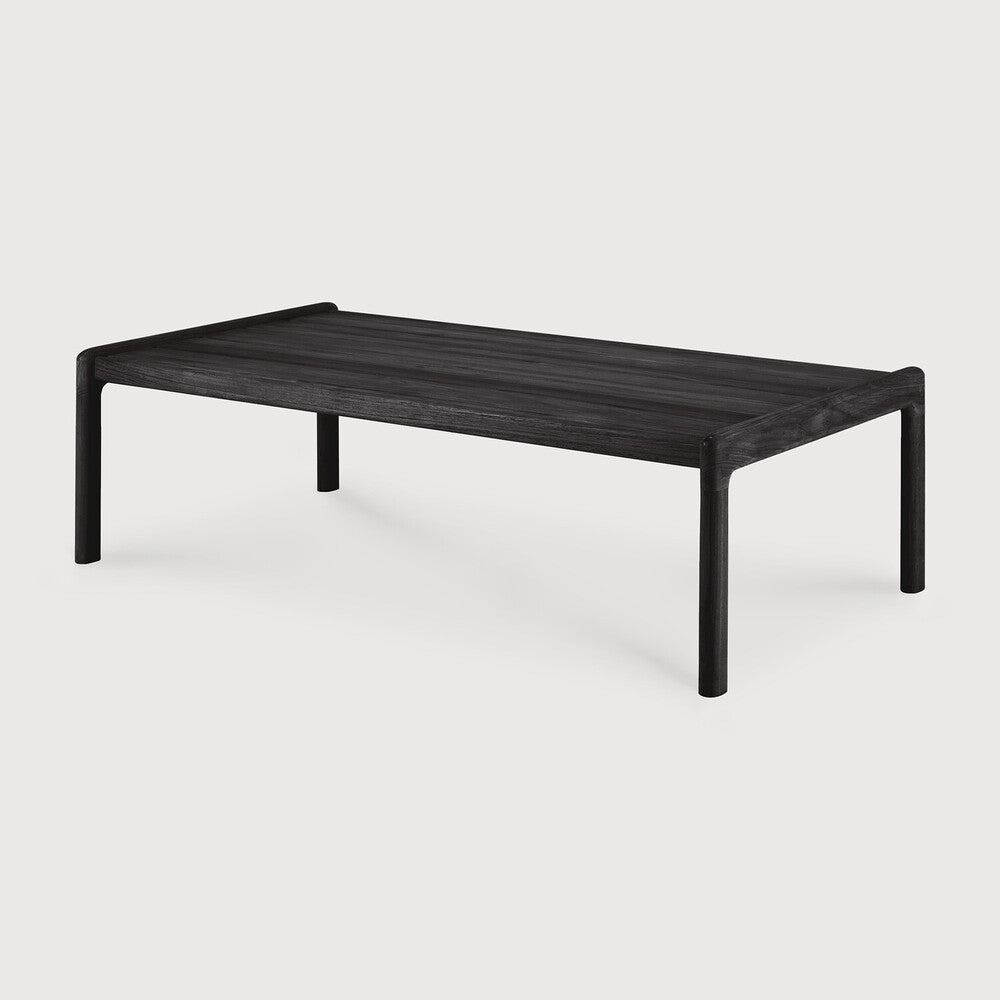 Jack Outdoor Coffee Table | Varnished Teak | Black | Rectangular | 47" X 26"