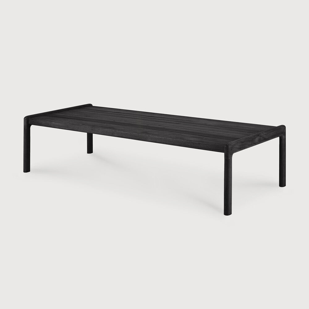 Jack Outdoor Coffee Table | Varnished Teak | Black | Rectangular | 59" X 26"