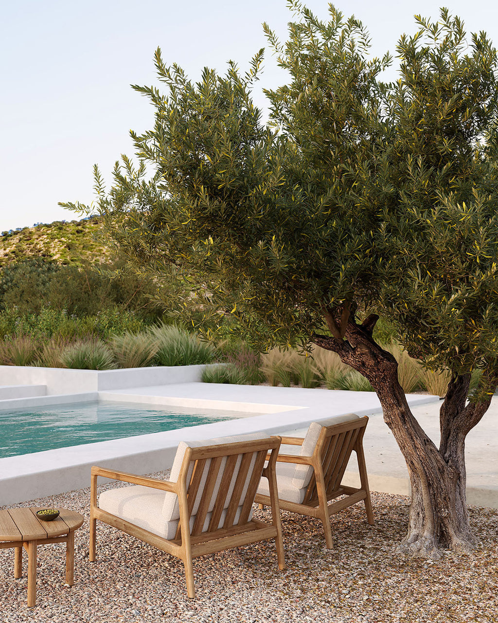 Jack Outdoor Lounge Chair | Teak | Off White Fabric